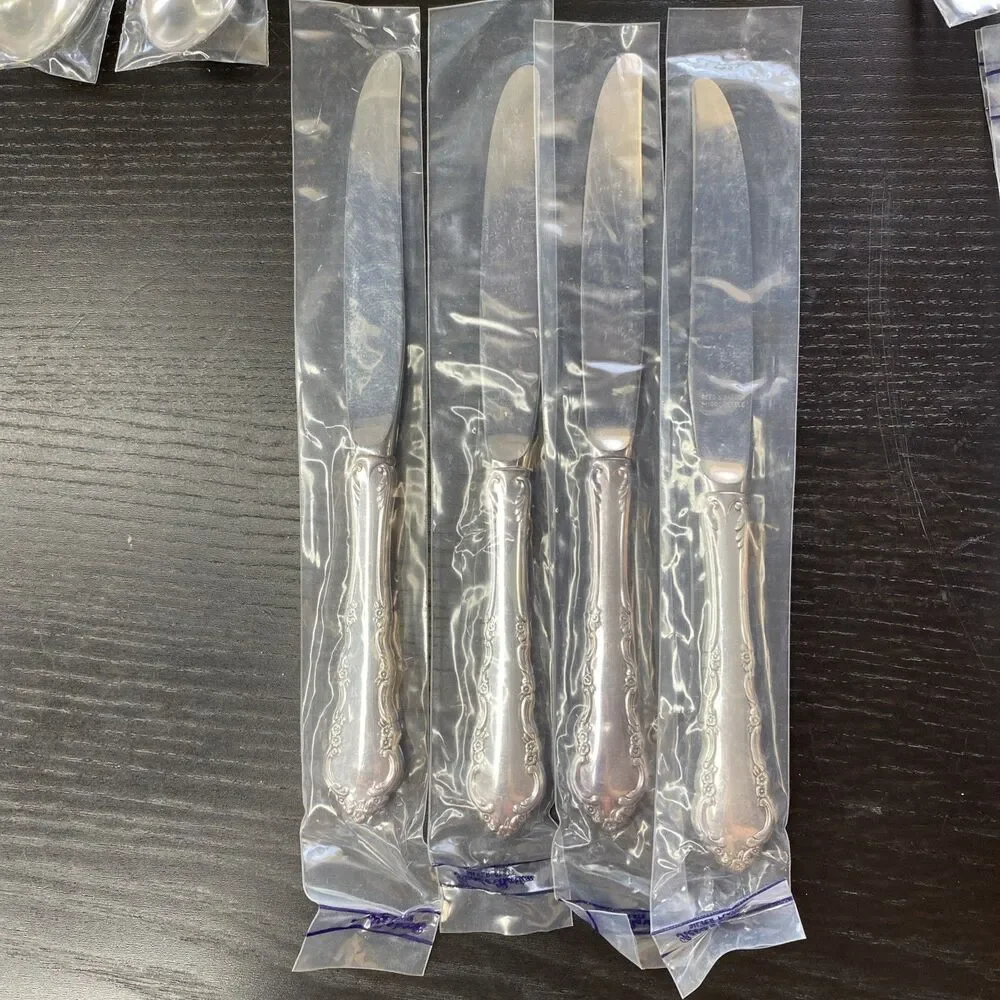 Reed Barton Dresden Rose Silverware 4 Place Settings Of 5 Pcs Silverplated (20)